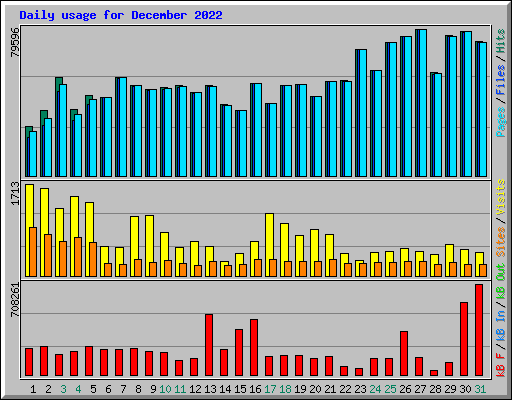 Daily usage for December 2022