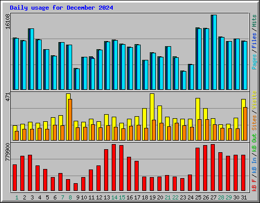 Daily usage for December 2024
