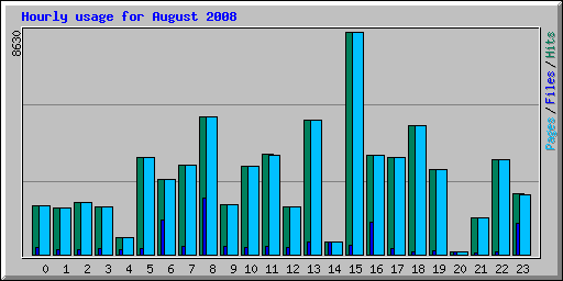 Hourly usage for August 2008