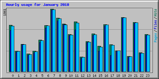 Hourly usage for January 2010