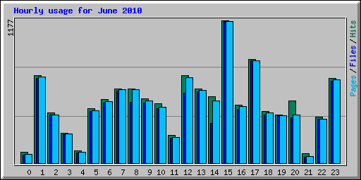 Hourly usage for June 2010