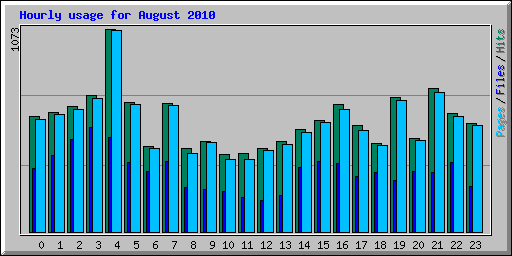 Hourly usage for August 2010