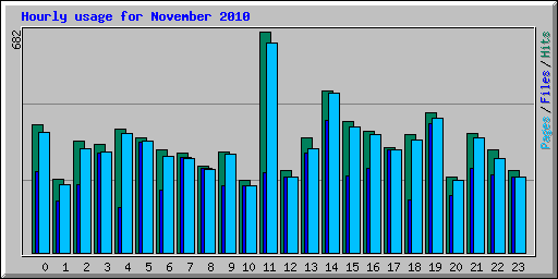 Hourly usage for November 2010