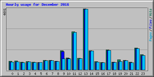 Hourly usage for December 2016