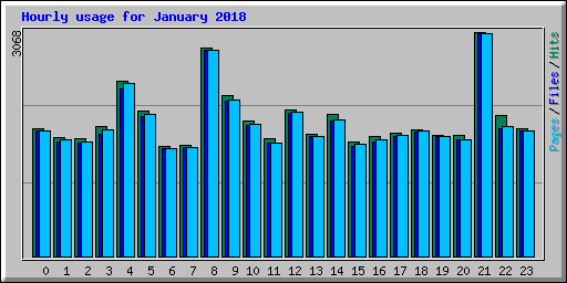 Hourly usage for January 2018