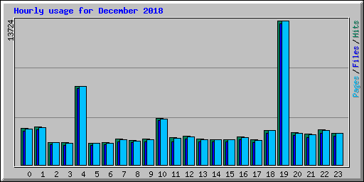 Hourly usage for December 2018