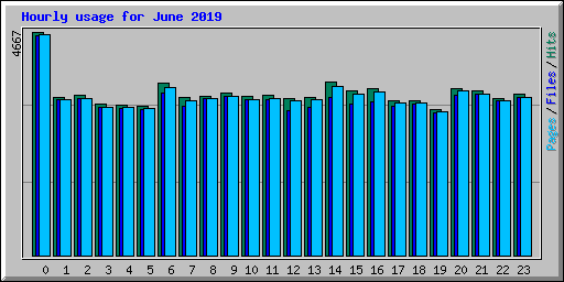 Hourly usage for June 2019