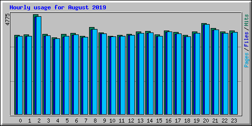 Hourly usage for August 2019