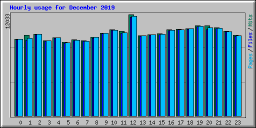 Hourly usage for December 2019