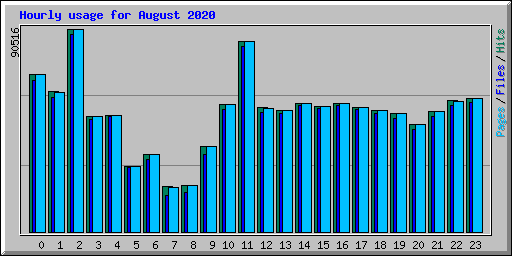 Hourly usage for August 2020