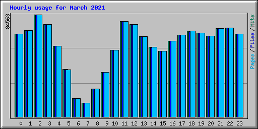 Hourly usage for March 2021