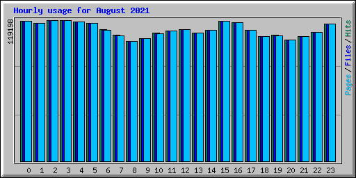 Hourly usage for August 2021