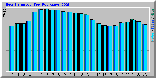 Hourly usage for February 2023