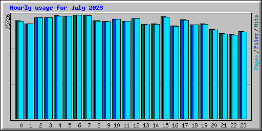 Hourly usage for July 2023